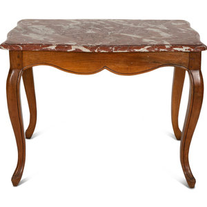 Appraisal: A French Provincial Louis XV Style Fruitwood Table with Rouge