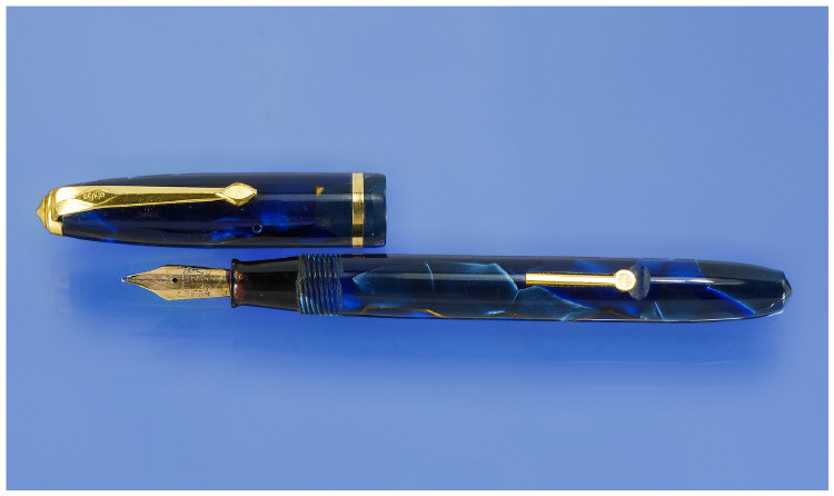 Appraisal: Conway Stewart Dinkie ct Gold Nib Blue Marbled Barrel And