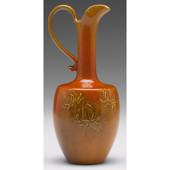 Appraisal: Rookwood handled vessel Standard glaze with 'mums painted by Sallie