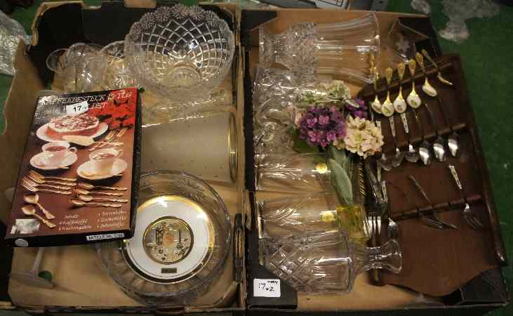 Appraisal: A large collection Two Trays of various cut glass items