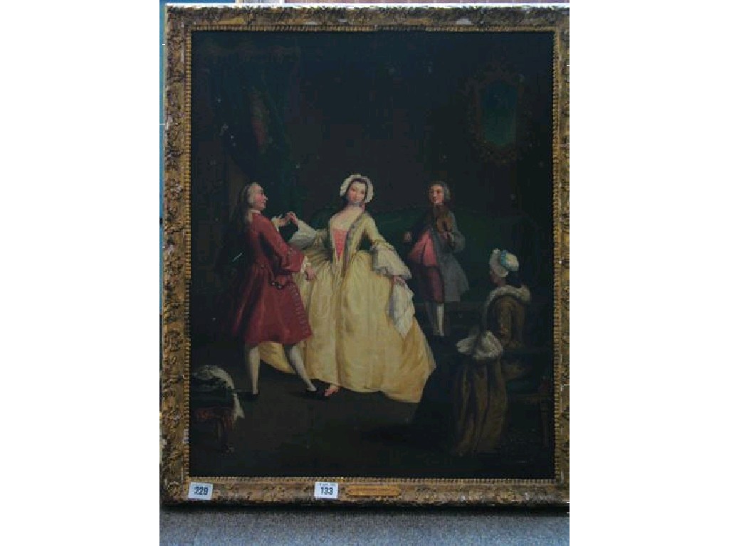 Appraisal: MANNER OF ALESSANDRO LONGHI La Lecon de Danse oil on