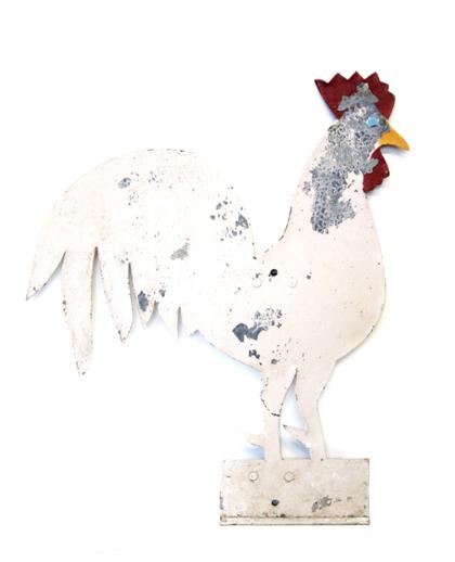 Appraisal: Painted sheet metal rooster weathervane th century