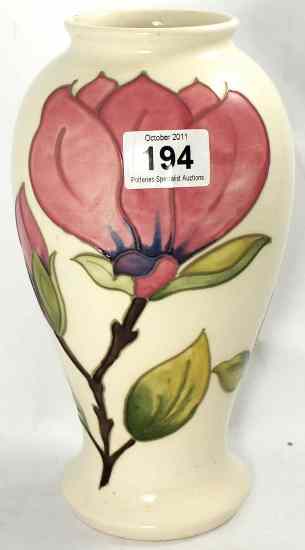 Appraisal: Moorcroft Large Vase decorated with Magnolia on Cream Background height