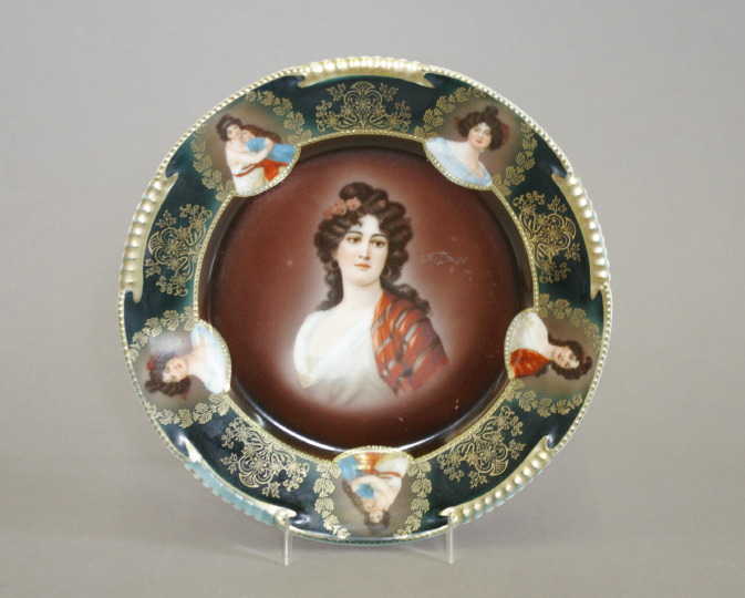 Appraisal: Royal Vienna-Style Porcelain Portrait Plate ca Bavaria centered by a