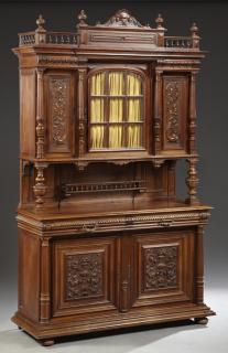 Appraisal: French Henri II Style Carved Walnut Buffet a Deux Corps