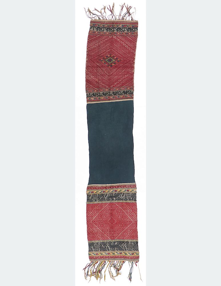 Appraisal: th C Lao Ceremonial Shoulder Cloth th C woman's ceremonial