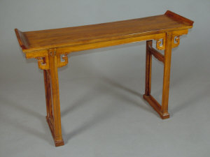 Appraisal: A Chinese hardwood altar table th century the inset panel