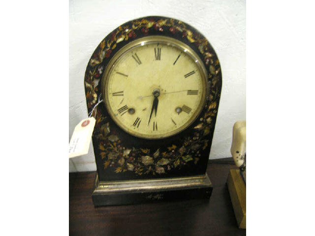 Appraisal: Early Mantle Clock with Mother-of-Pearl decorated case electrified