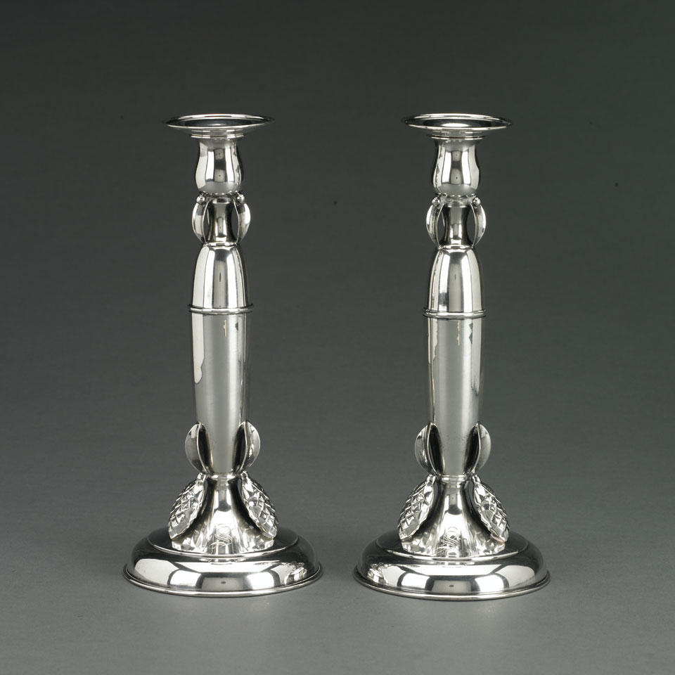 Appraisal: Pair of Canadian Silver Table Candlesticks Poul Petersen Montreal Que