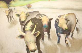 Appraisal: Gary Spinosa American b - Bovine Afternoon Oil or acrylic