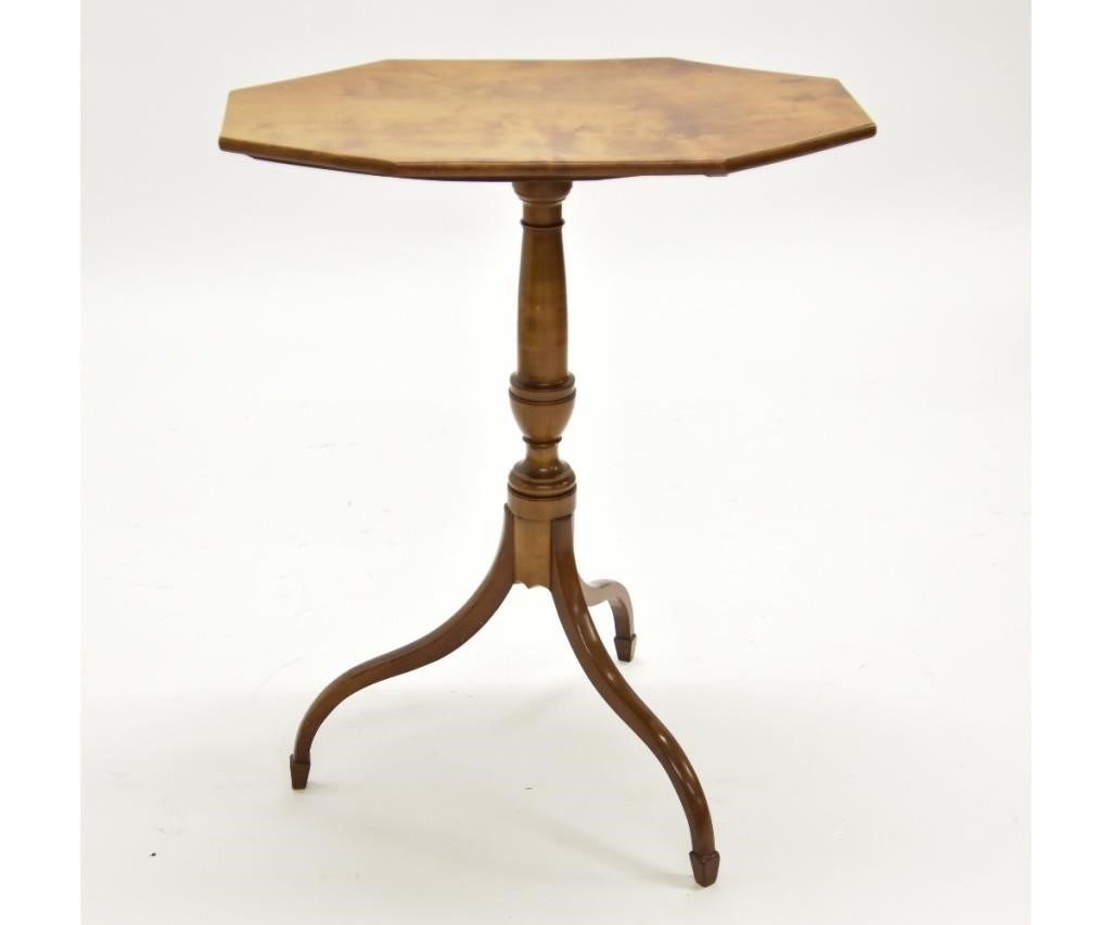 Appraisal: New England cherry candlestand th c with delicate spider feet