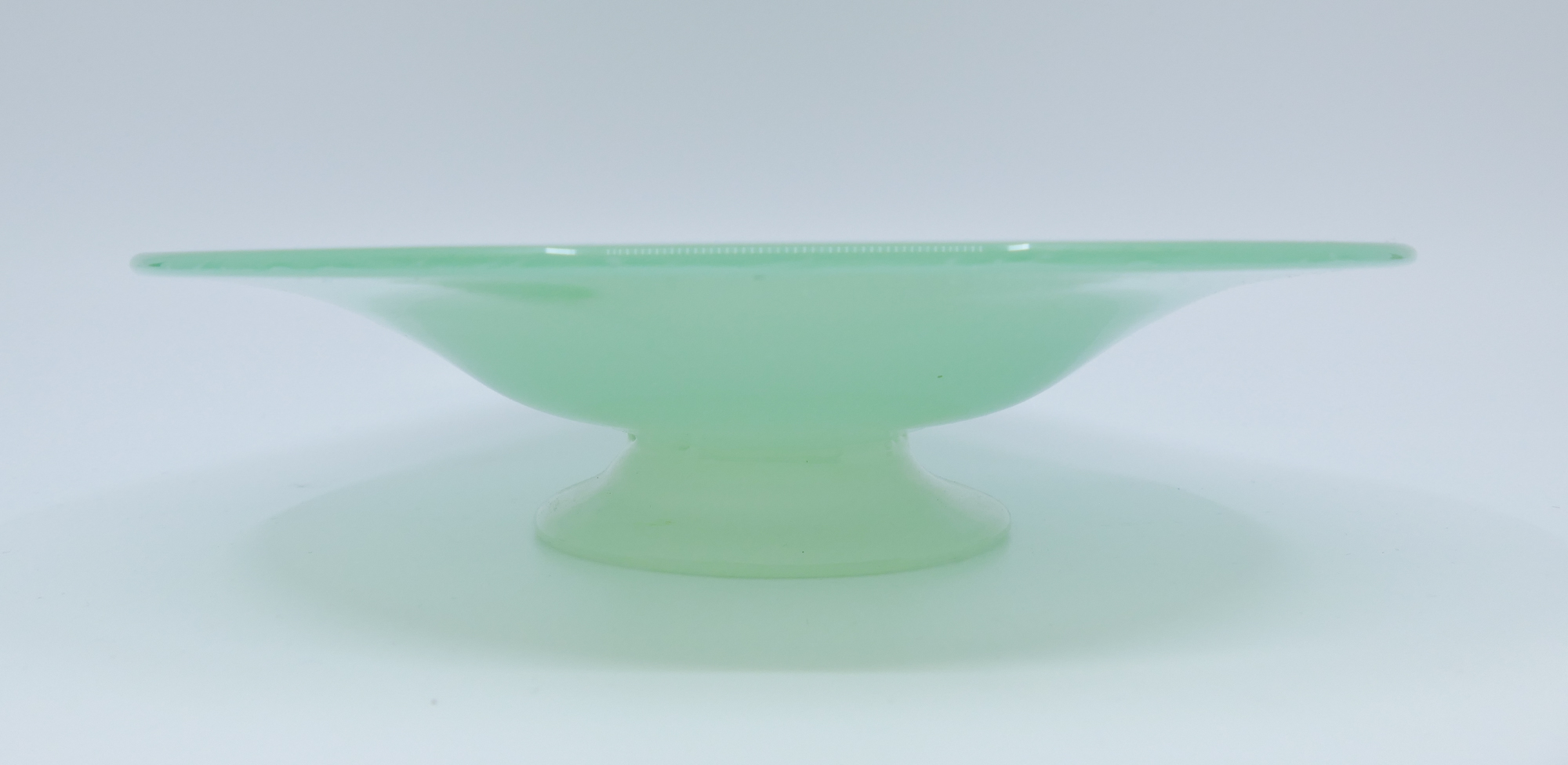 Appraisal: Steuben Jade Art Glass Pedestal Low Bowl- x ''