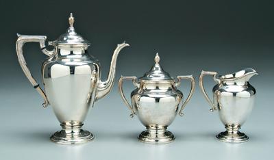 Appraisal: Three piece sterling coffee service Coventry Wallace - in coffeepot