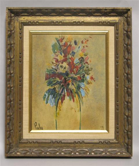 Appraisal: DONALD ROY PURDY AMERICAN STILL LIFE OF FLOWERS Oil on