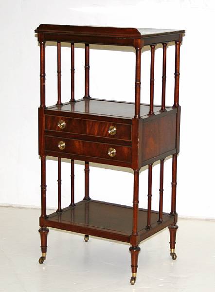 Appraisal: A Regency style mahogany whatnot Baker mid th century