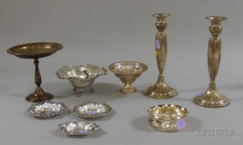 Appraisal: Ten Assorted Sterling Dishes and Serving Pieces a pair of