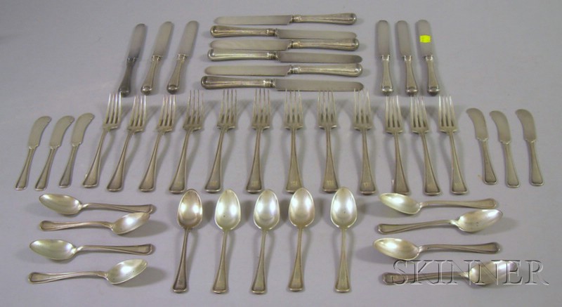 Appraisal: Partial Gorham Sterling Old French Pattern Flatware Set approx forty-three