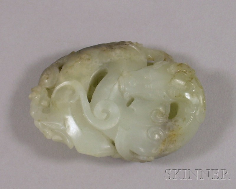 Appraisal: Finely Carved Jade Horse Pendant lg in