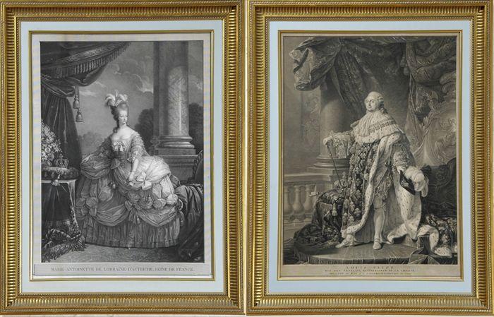 Appraisal: French School Portraits of Louis XVI and Marie Antoinette One