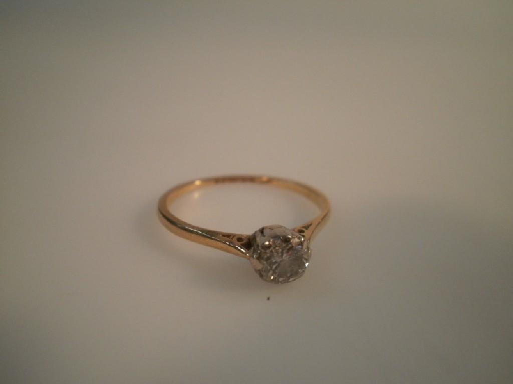 Appraisal: A solitaire diamond ring ct approx to ct shank London