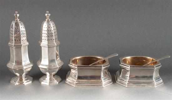 Appraisal: Pair of American Georgian style sterling silver pepper shakers and