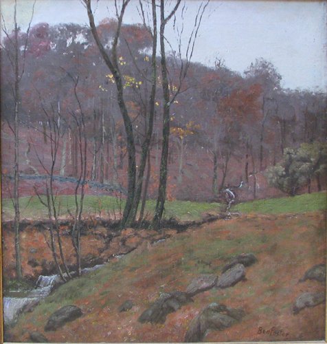 Appraisal: Artist Foster Ben American - Title Woodland Stream Medium oil