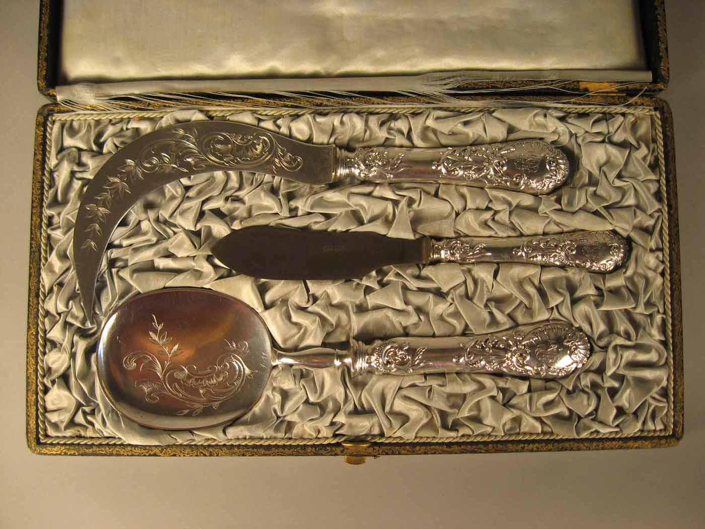 Appraisal: Three piece French silver ice cream service late th century