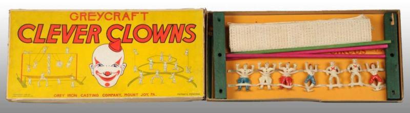 Appraisal: Greycraft Clever Clowns Boxed Set Description By Grey Iron Casting