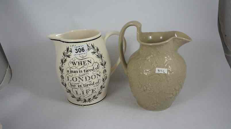 Appraisal: Wedgwood Creamware Jug The London Jug with Dr Samuel Johnson