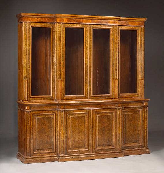 Appraisal: A George III style mahogany bookcase cabinet late th century