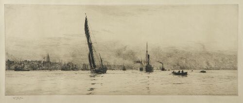 Appraisal: WILLIAM LIONEL WYLLIE - LEAVING PORT Etching signed x cm