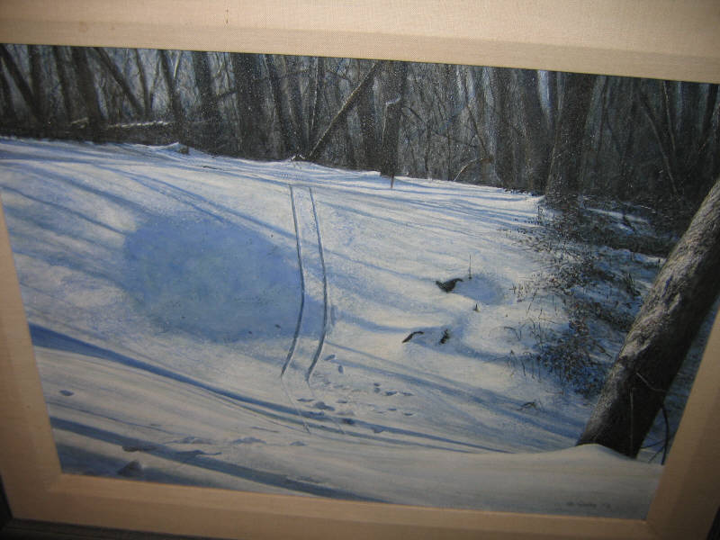 Appraisal: PHILIP WHITE AMERICAN B SLED TRACK acrylic on masonite signed