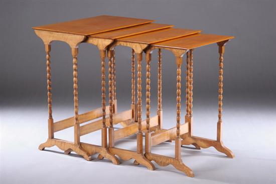 Appraisal: SET FOUR CLASSICAL REVIVAL MAPLE NESTING TABLES th century Each