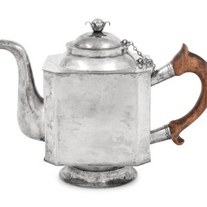 Appraisal: An Argentinian Silver-Plate Coffee Pot th Century apparently unmarked Height