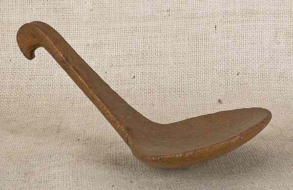 Appraisal: New England burlwood scoop th c l Provenance Titus Geesey