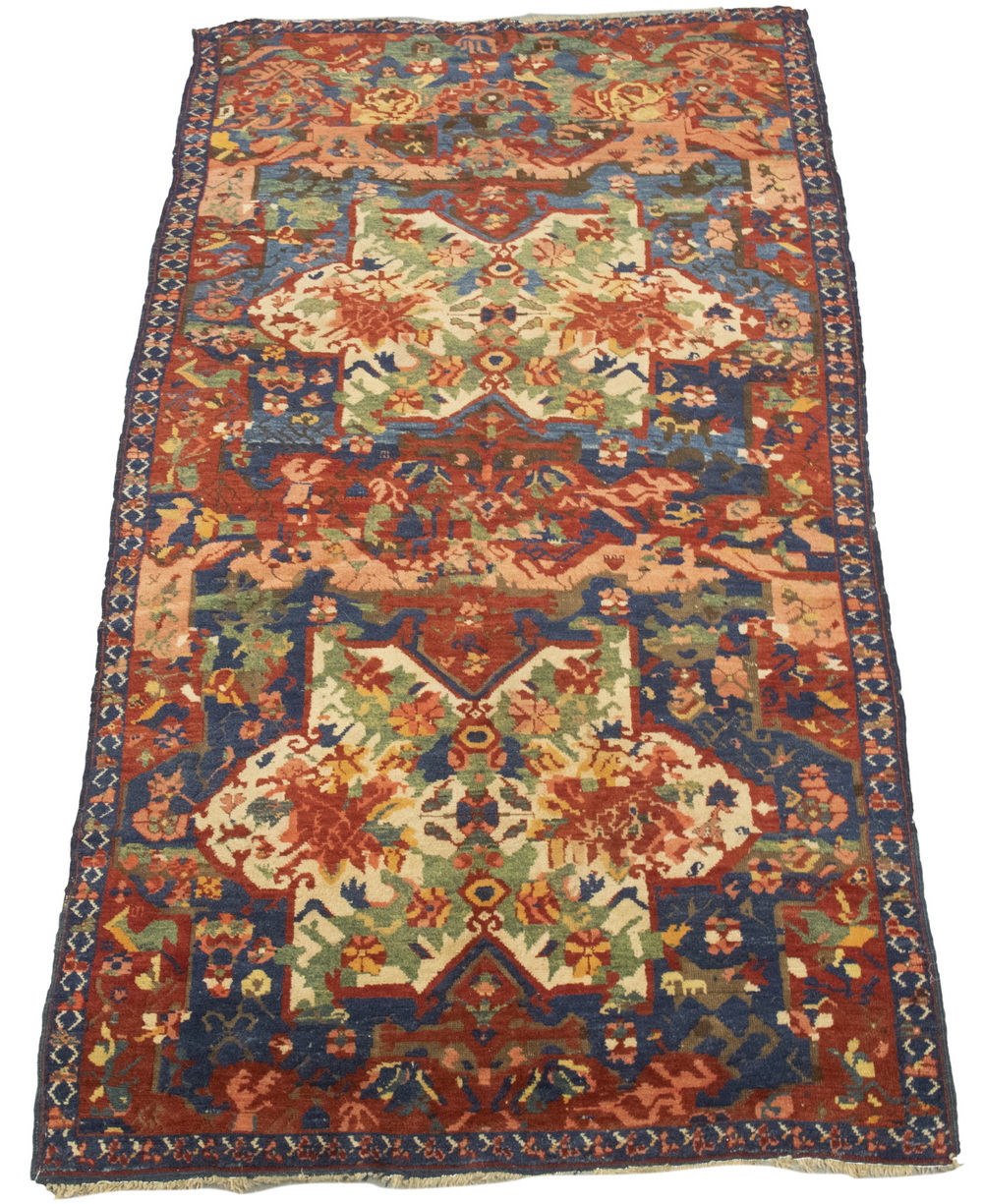 Appraisal: CAUCASIAN RUG ' X ' Two Lesghi type stars and