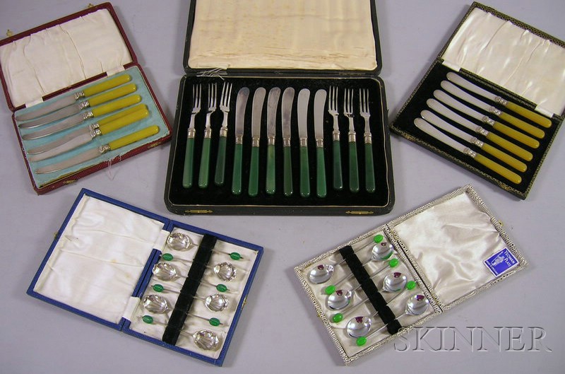 Appraisal: Large Group of Bakelite Flatware and Five Boxed Bakelite Flatware