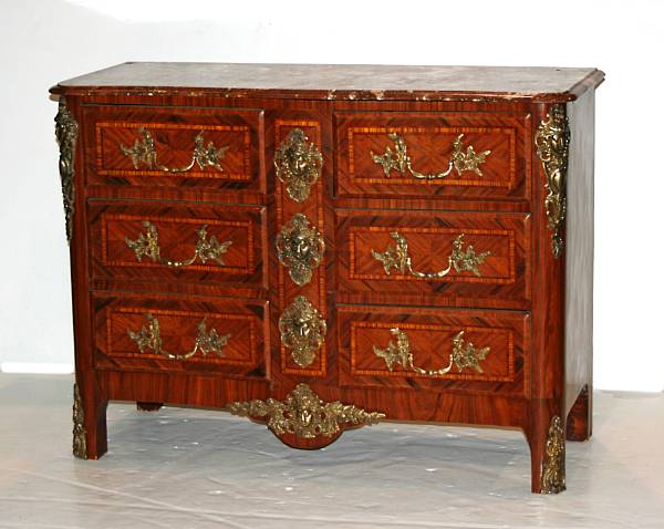 Appraisal: A Regence style gilt bronze mounted commode height in width