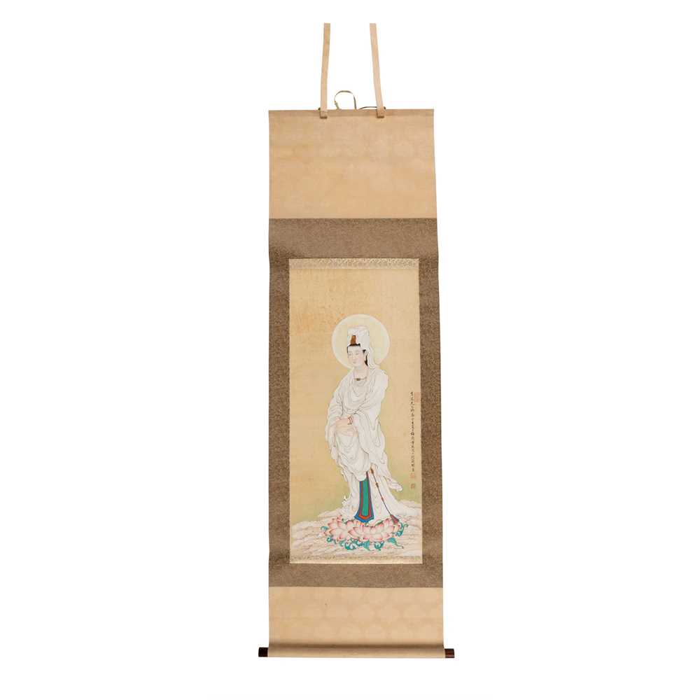 Appraisal: LANFANG MEI CHINESE - PAINTING OF GUANYIN DATED delicately painted