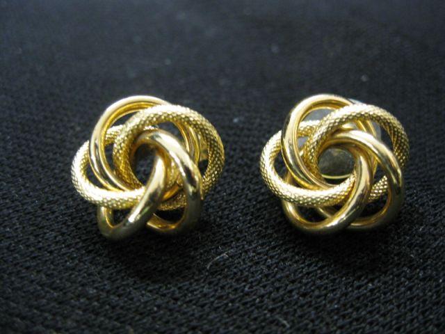 Appraisal: k Gold Earrings Love Knot Style pierced