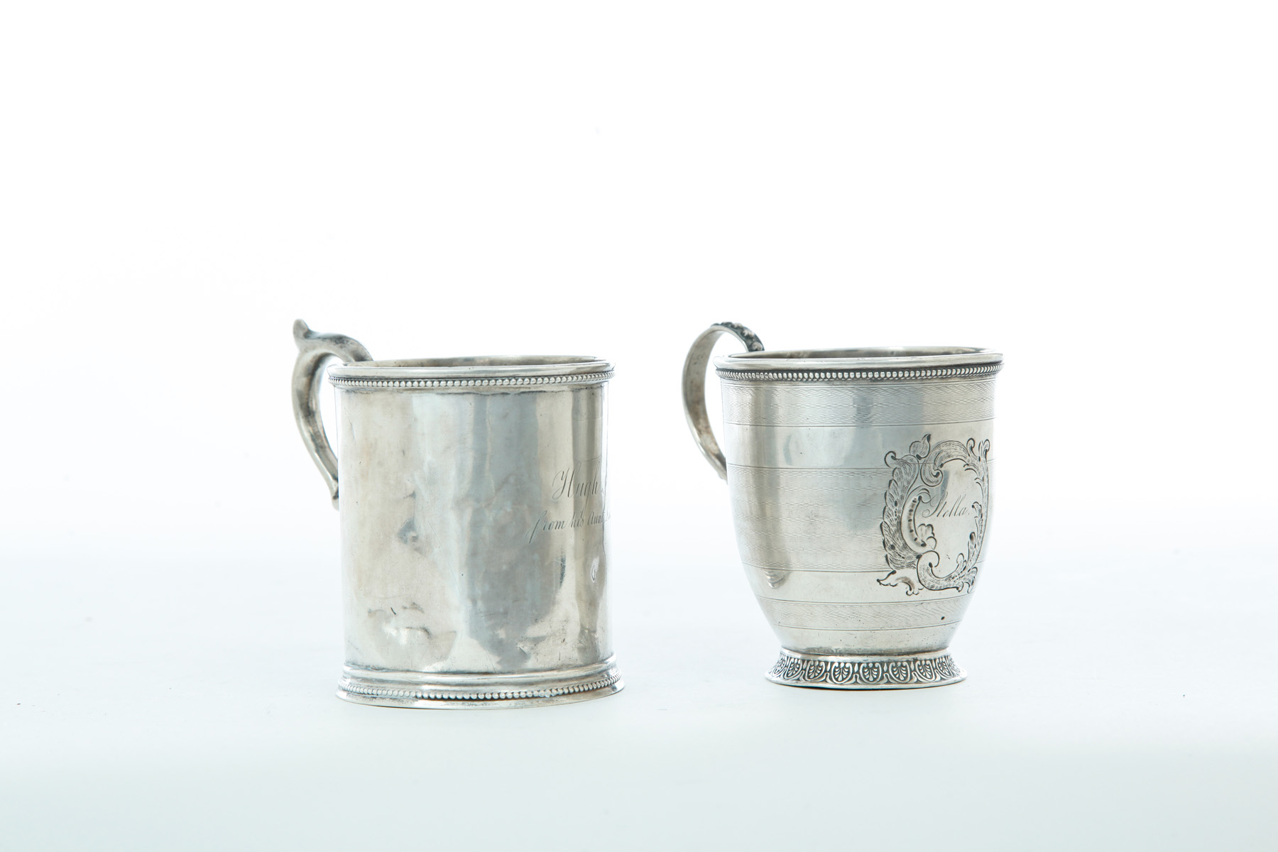 Appraisal: TWO HYDE AND GOODRICH NEW ORLEANS SILVER MUGS Both marked