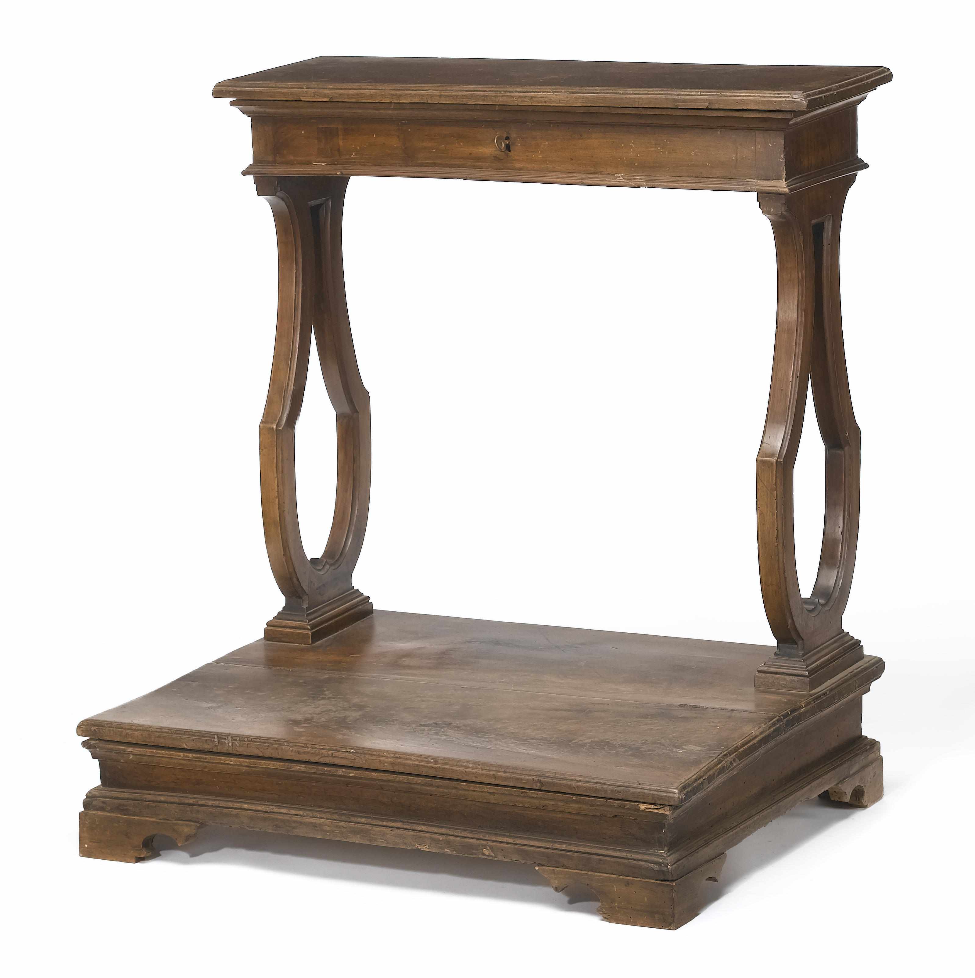 Appraisal: An Italian Baroque style walnut prie dieu incorporating antique and