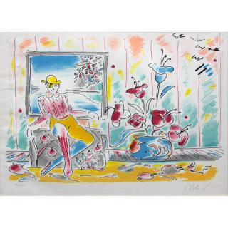 Appraisal: Peter Max German American b- Lithograph Zero and Flowers Pencil