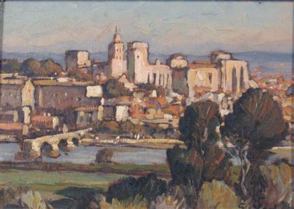 Appraisal: GUSTAVE VIDAL french - VIEW OF AVIGNON Signed bottom right