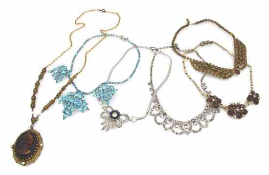 Appraisal: A Group of Six Vintage Necklaces consisting of one s