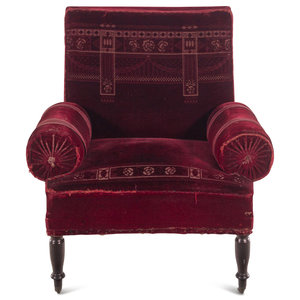 Appraisal: A French Cut-Velvet Upholstered Armchair Circa Height x width x