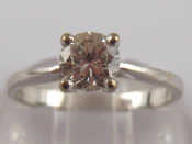 Appraisal: A white metal tests carat gold diamond solitaire ring the