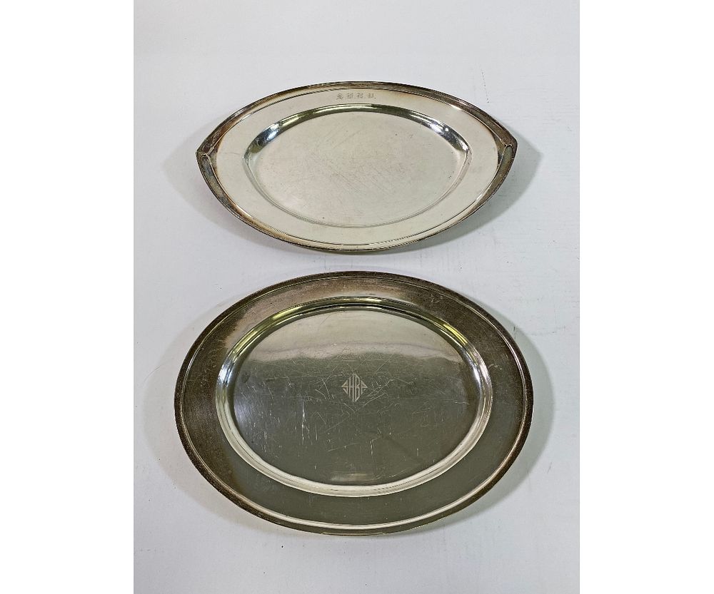 Appraisal: Two Sterling Silver Trays Two sterling silver trays larest x