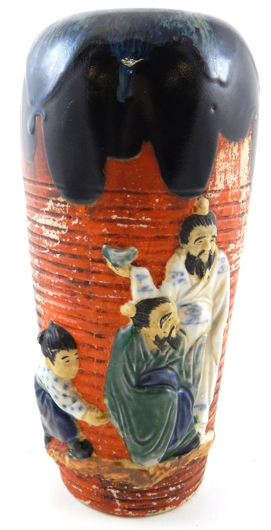 Appraisal: ASIAN Late th C Japanese Sumidagawa vase blue and black