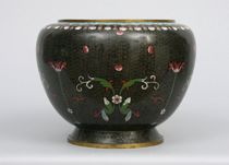 Appraisal: Cloisonn Footed Vase st Quarter th Century Round form on